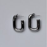 silver square hoop